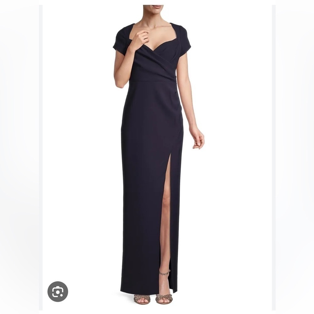 NWT LIKELY Kenrick side slit column gown - Picture 2 of 10